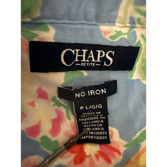 Chaps Petite Med Large Floral Button-Up Shirt Cottage Core Romantic Career - Picture 2 of 5